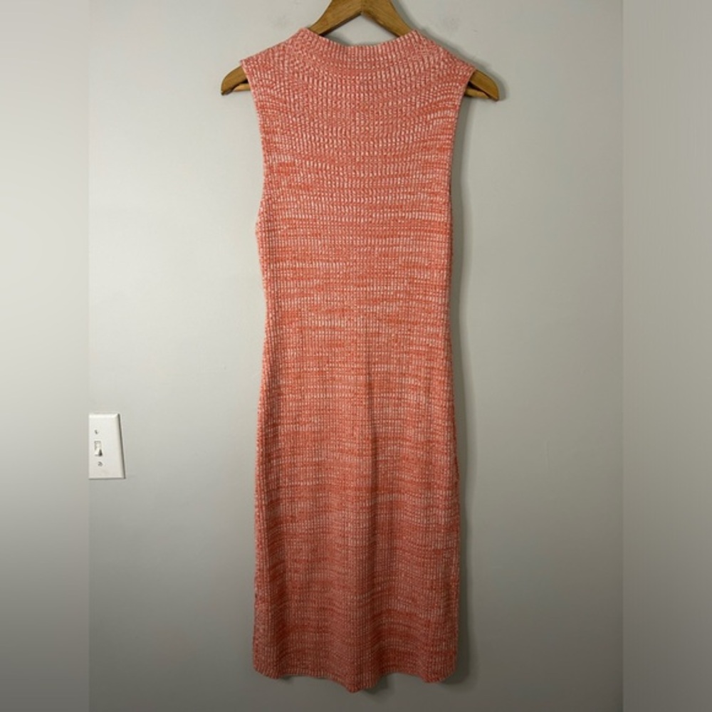 Daily Practice by Anthropologie Mock-Neck Ribbed Midi Dress in Coral - Picture 6 of 8